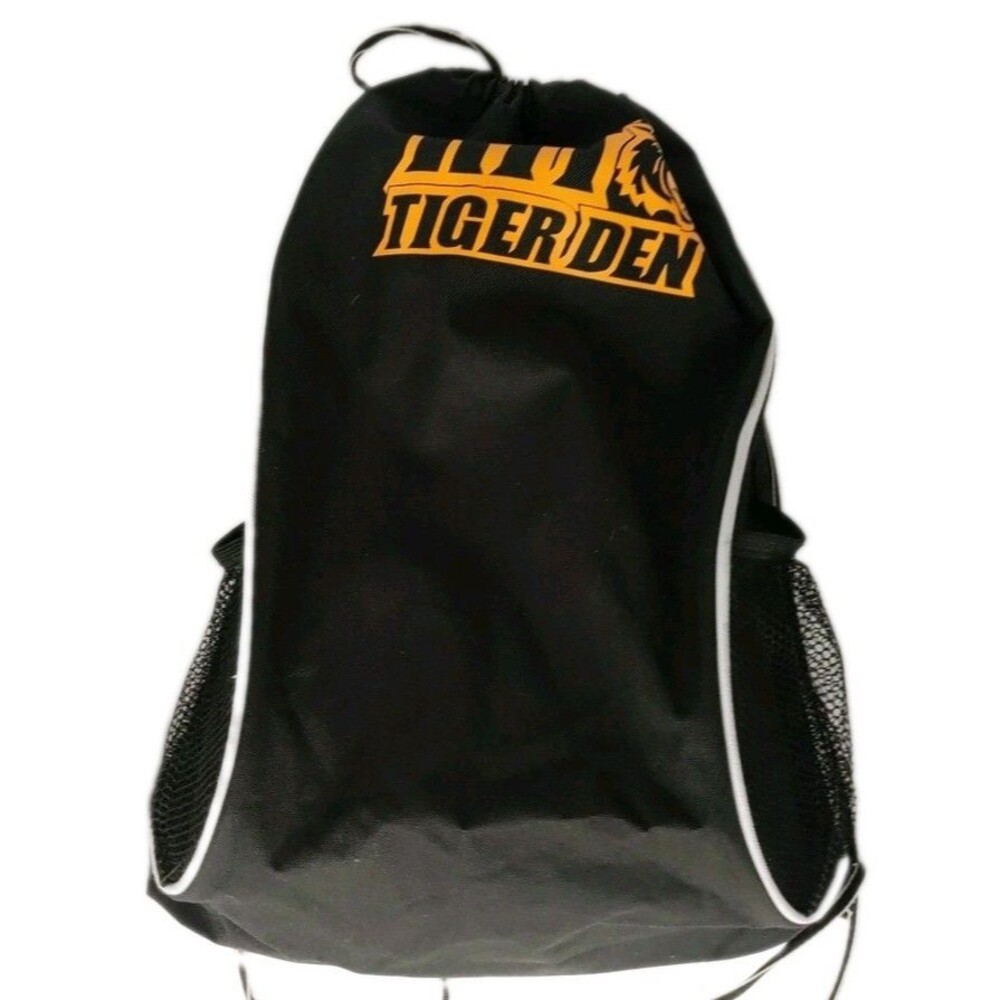 Rochester Institute of Technology (RIT) Tigers Drawstring Bag Merch Black Leeds